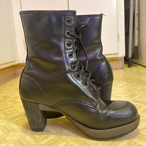 Dr. Marten Heeled Black Bootie Size 8